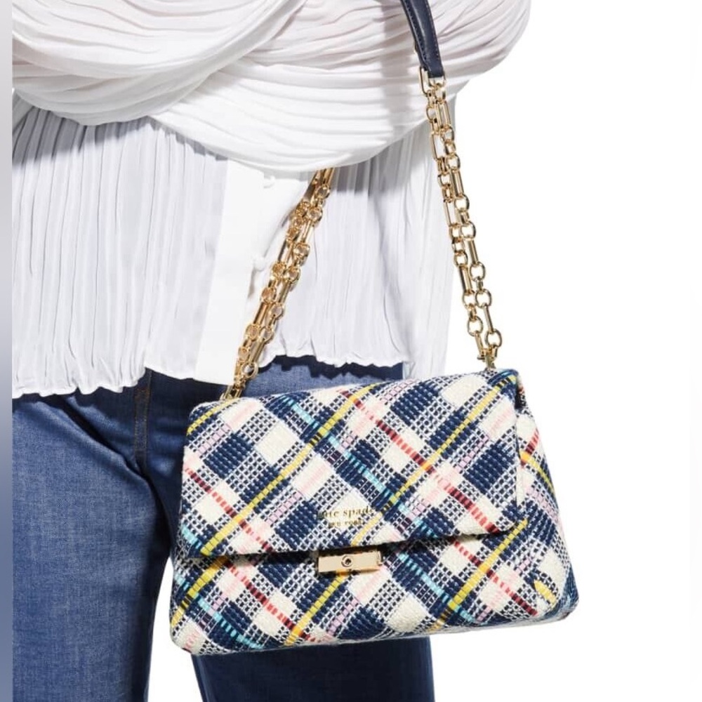 β οΈ Kate Spade β οΈ Carlyle Tweed Medium Shoulder Bag - Picture 2 of 6